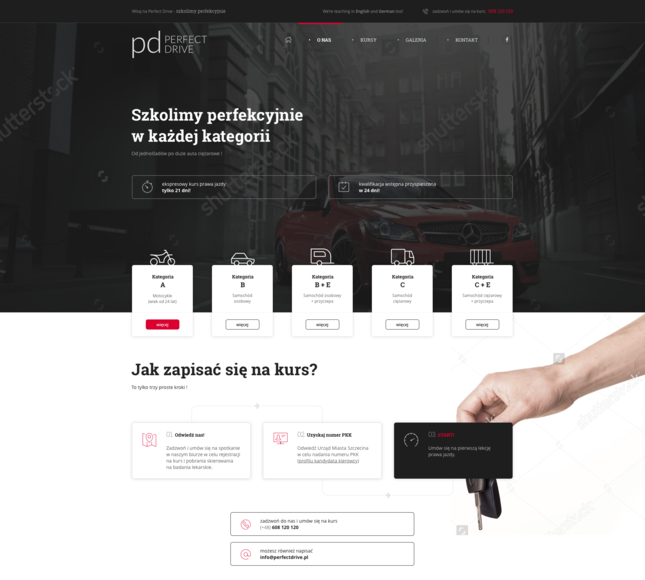 Grafik Webseite für eine Fahrschule